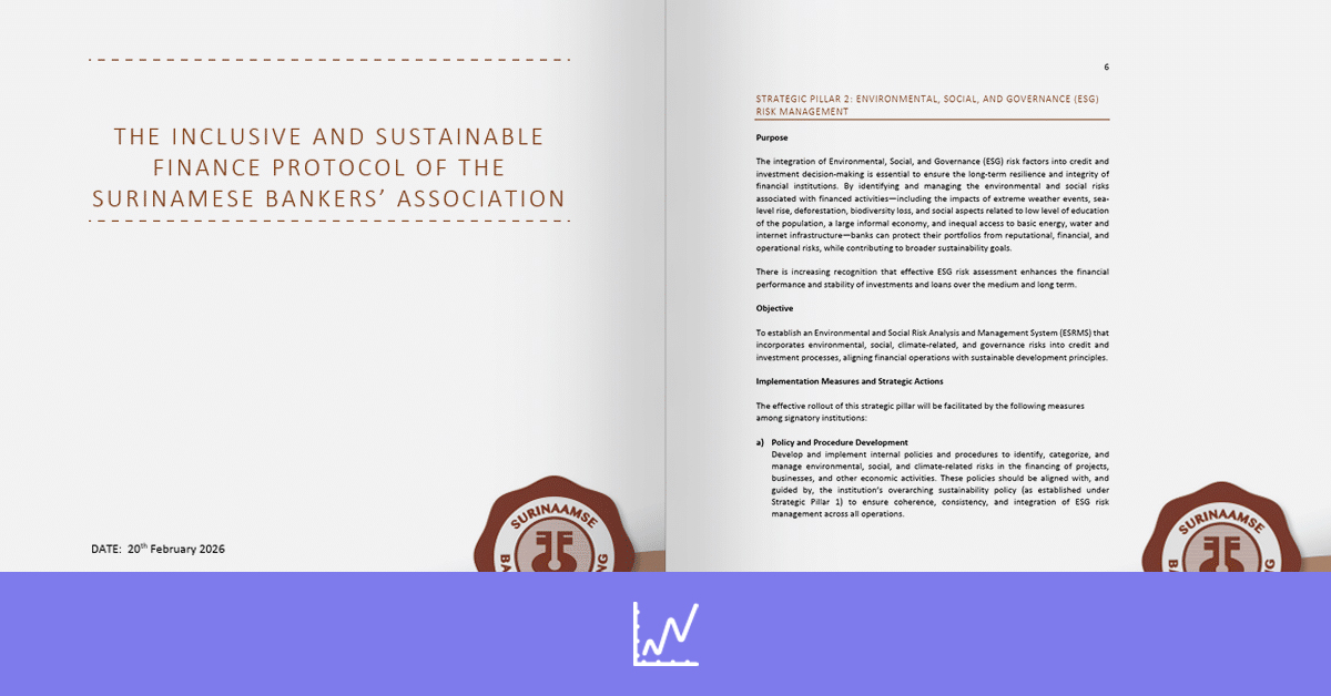 The Inclusive and Sustainable Finance protocol of the Surinamese Bankers’ Association